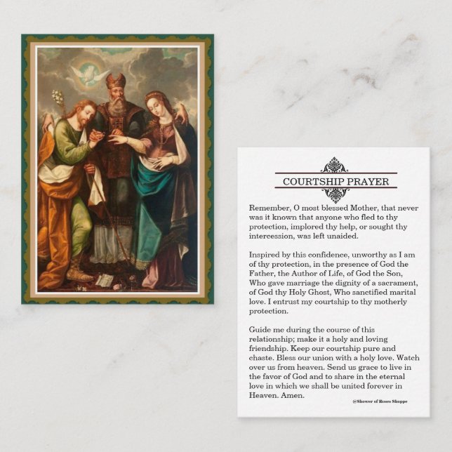 Catholic / Engagement Prayer Holy Card (Front/Back)