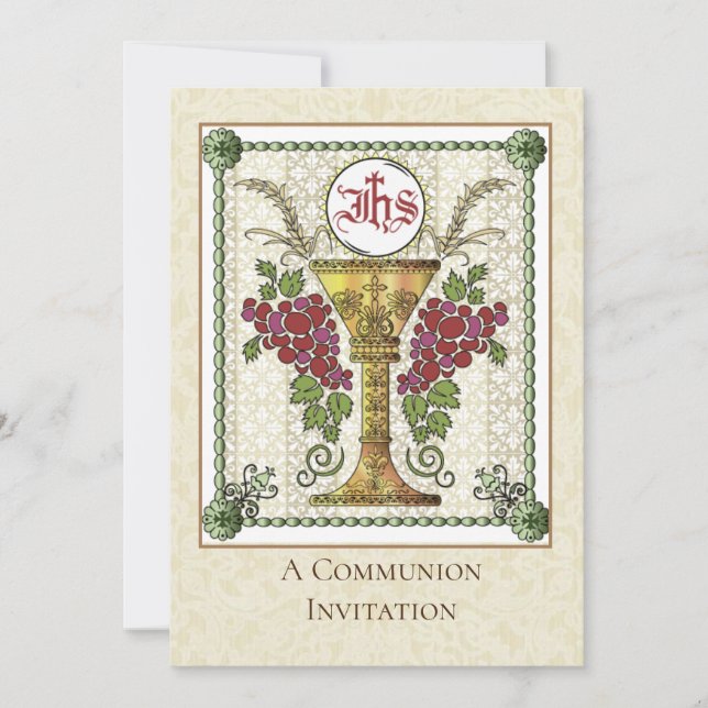 Catholic Eucharist First Holy Communion Invitation (Front)