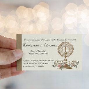 Catholic Eucharistic Adoration Jesus Prayer Business Card