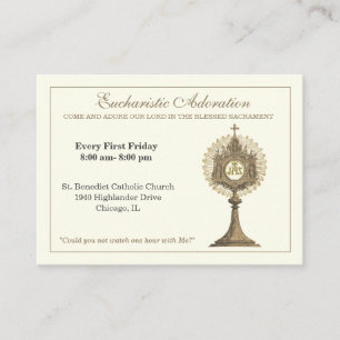 Catholic Eucharistic Adoration Jesus Prayer Business Card
