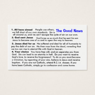 Catholic Evangelisation "Cheat-Sheet" Card