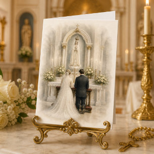 Catholic Fatima Shrine Wedding Thank You Card