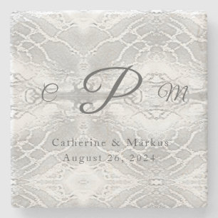Catholic Faux-Satin Monogrammed  Stone Coaster