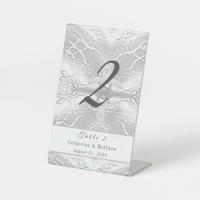 Catholic Faux-Satin Table Number Pedestal Sign (Front)