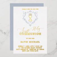 Catholic Firs Holy Communion Foil Invitation