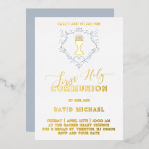 Catholic Firs Holy Communion Foil Invitation