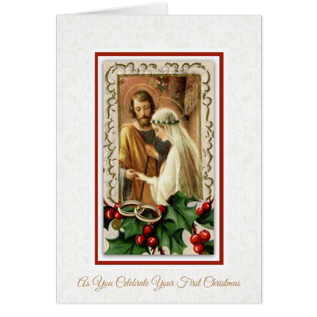Catholic First Christmas Bride Groom Religious (Front)