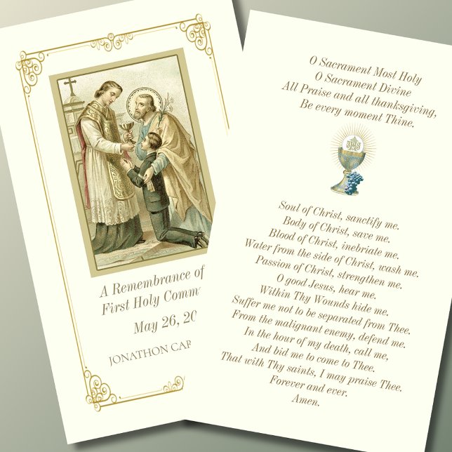 Catholic First Communion Remembrance Prayer Card (Creator Uploaded)