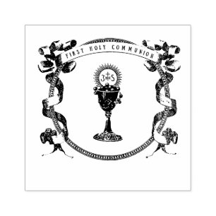 Catholic First Holy Communion Eucharist Vintage Rubber Stamp