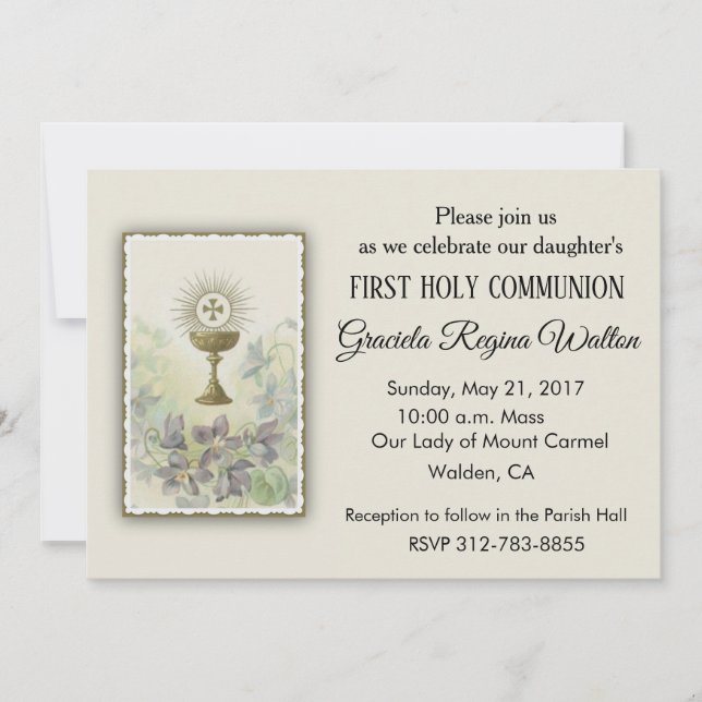 Catholic First Holy Communion Invitations (Front)