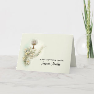Catholic First Holy Communion Religious Thank You Card
