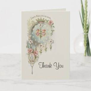 Catholic First Holy Communion RosaryThank You Thank You Card