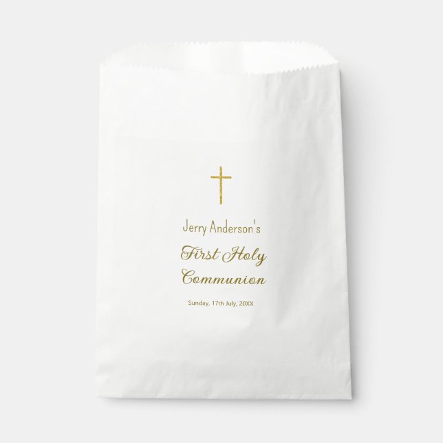 Catholic first holy communion simple QR minimal Favour Bags (Front)