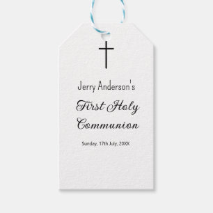 Catholic first holy communion simple QR minimal Gift Tags