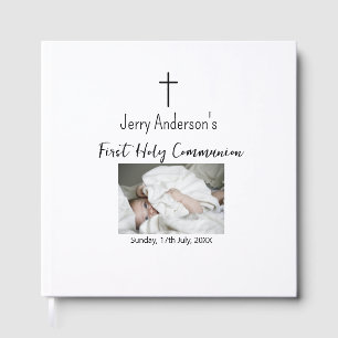 Catholic first holy communion simple QR minimal Guest Book