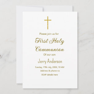 Catholic first holy communion simple QR minimal Invitation