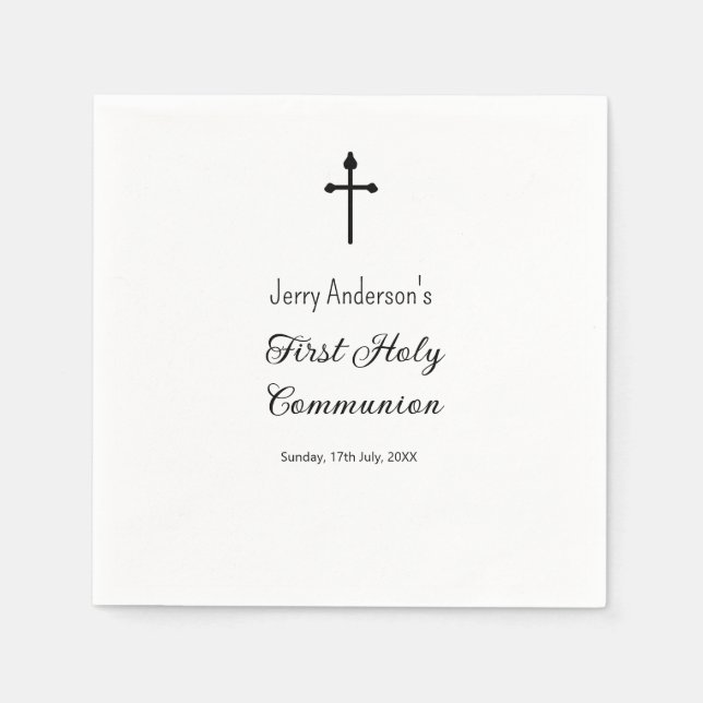 Catholic first holy communion simple QR minimal Napkin (Front)
