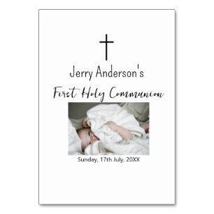 Catholic first holy communion simple QR minimal Table Number