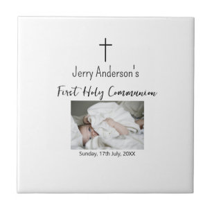 Catholic first holy communion simple QR minimal Tile