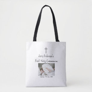 Catholic first holy communion simple QR minimal Tote Bag