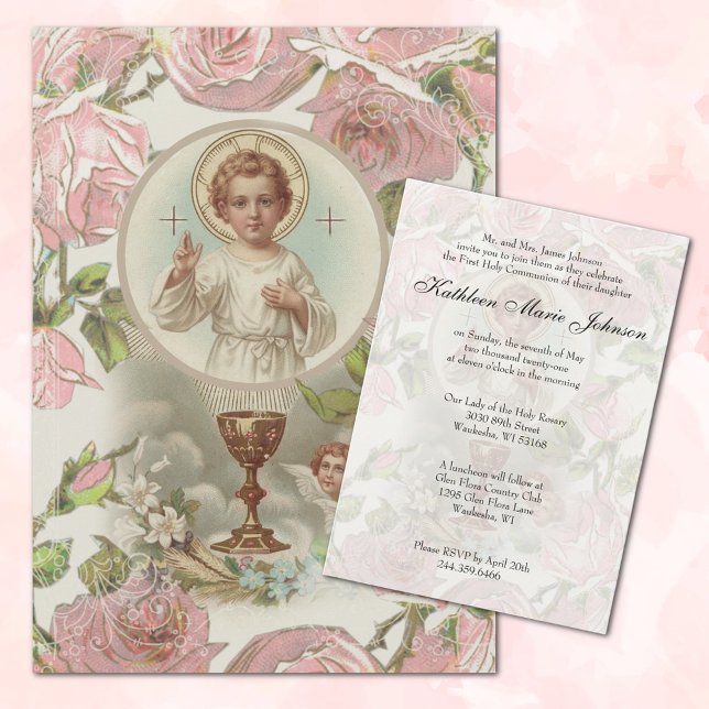 Catholic First Holy Communion Traditional  Invitation (Creator Uploaded)