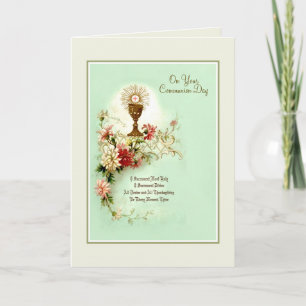 Catholic First Holy Communion Vintage Holiday Card