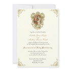 CATHOLIC FLORAL GOLD WEDDING INVITATIONS