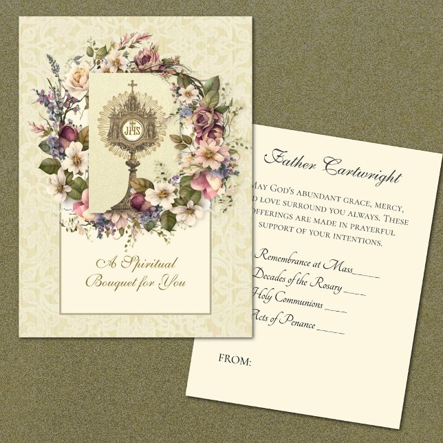 Catholic Floral Spiritual Bouquet Holy Cards (Creator Uploaded)