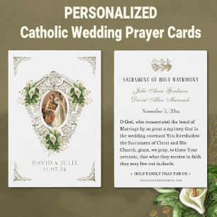 Catholic Floral Wedding Prayer Card
