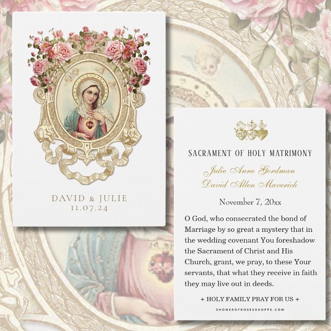  Catholic Floral Wedding Prayer Card  (Creator Uploaded)