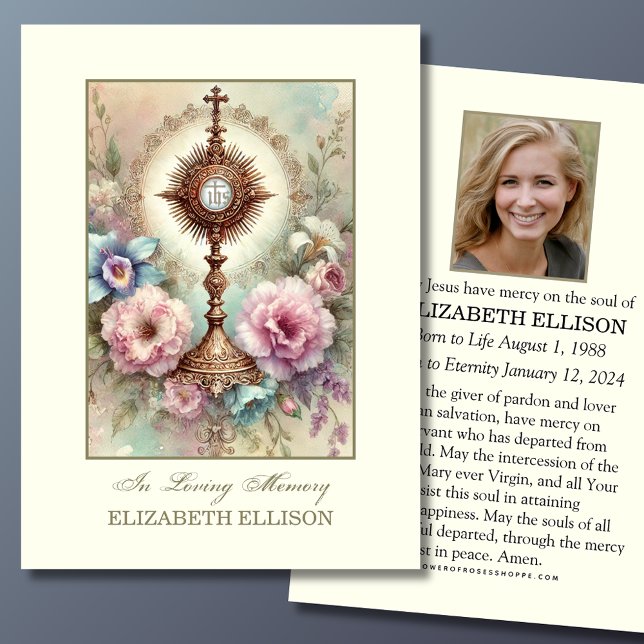 Catholic Funeral Memorial Eucharist Prayer Card (Creator Uploaded)