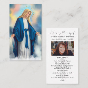 Catholic Funeral Memorial Holy Prayer Card