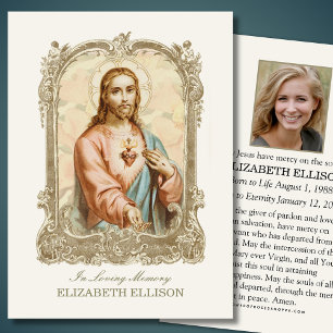Catholic Funeral Memorial Jesus Prayer Card