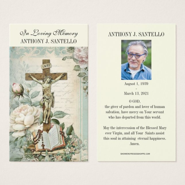 Catholic Funeral Memorial Prayer Holy Book Mark (Front & Back)