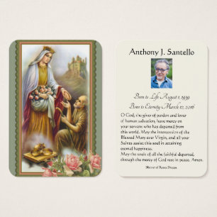 Catholic Funeral Memorial Prayer Holy Card