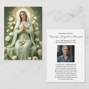 Catholic Funeral Memorial Prayer Holy Card