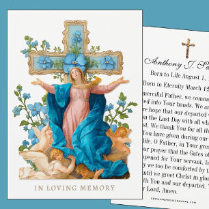 Catholic Funeral Memorial Prayer Holy Card
