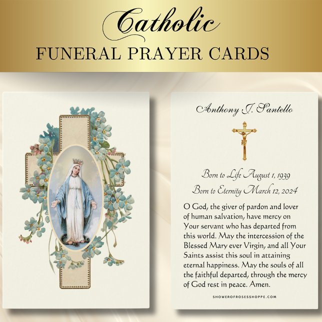 Catholic Funeral Memorial Prayer Holy Card (Creator Uploaded)