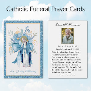 Catholic Funeral Memorial Prayer Holy Card