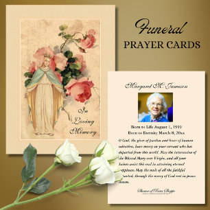 Catholic Funeral Memorial Prayer Holy Card