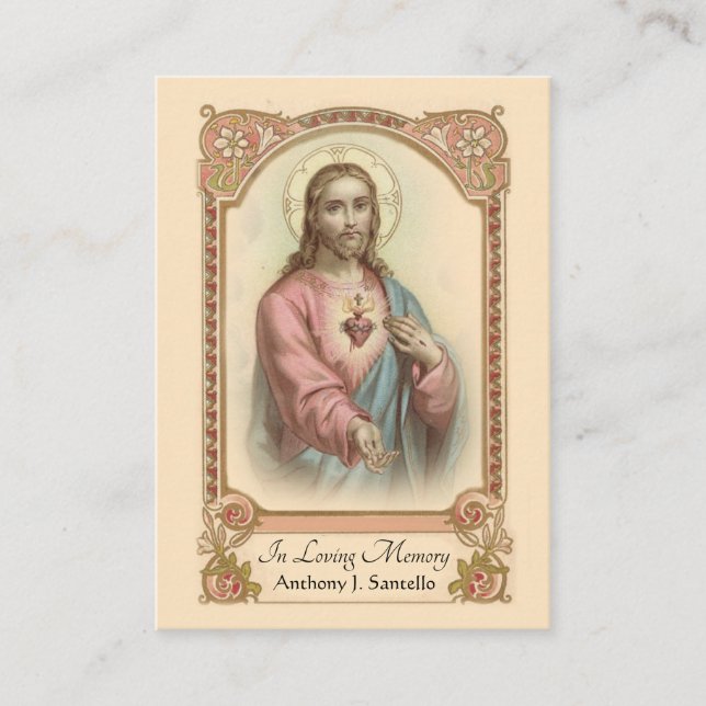 Catholic Funeral Memorial Prayer Holy Card (Front)