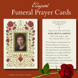 Catholic Funeral Memorial Sacred Heart Red Roses