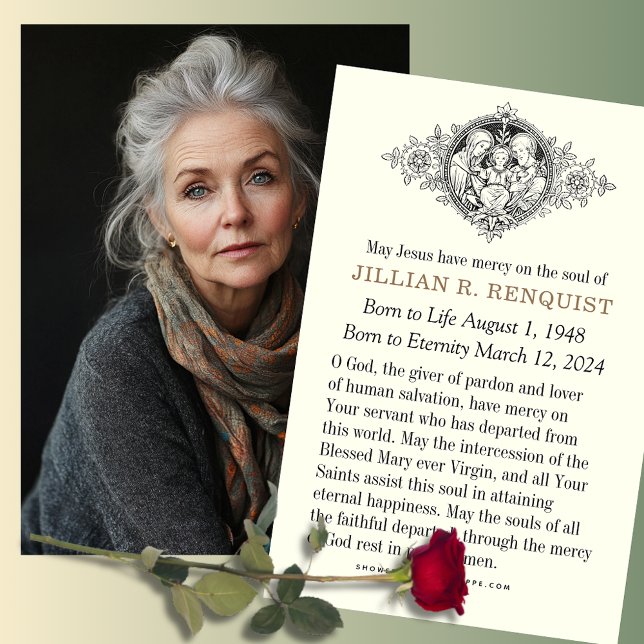 Catholic Funeral Memorial Sympathy Prayer Card (Creator Uploaded)