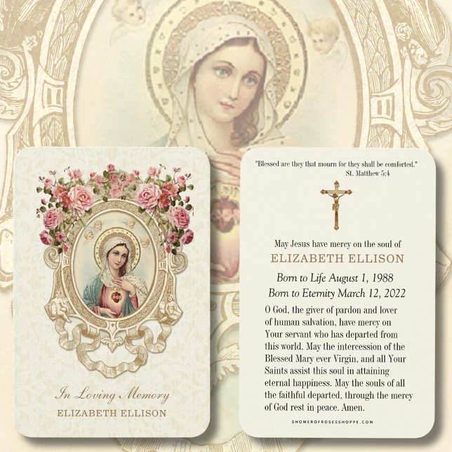 Catholic Funeral Memorial Sympathy Prayer Card (Creator Uploaded)