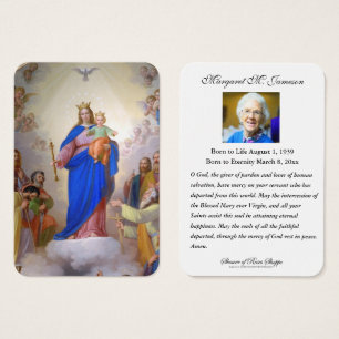 Catholic Funeral Memorial Virgin Mary Holy Card