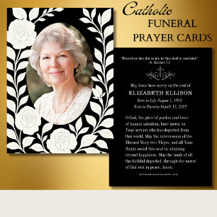 Catholic Funeral Memorial   White Roses Prayer