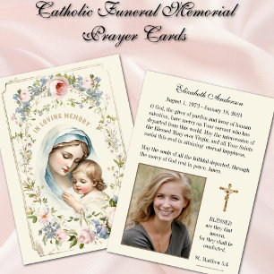 Catholic Funeral Photo Memorial Prayer Announcement