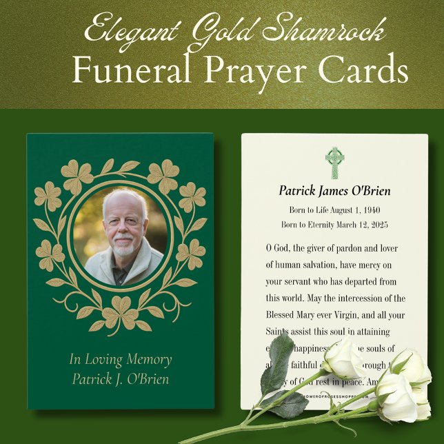 Catholic Funeral Prayer Memorial Shamrocks Irish (Creator Uploaded)