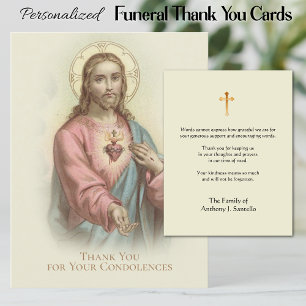 Catholic  Funeral Sympathy Holy Card Thank You