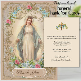 Catholic Funeral Sympathy Holy Card Thank You